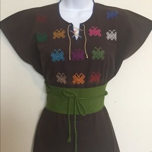 Hand embroidered cotton blouse